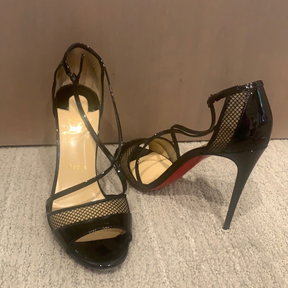 Christian Louboutin Black Slikova 100 Patent Sz 39 (US 8)